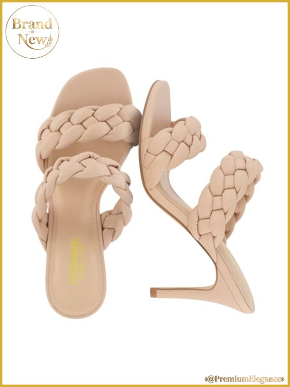 Women's Open Toe Kitten Heel Sandals | Braided Memory Foam Dressy Heels